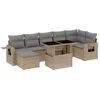 Image de vidaXL - 8-delige - Loungeset - met - kussens - poly - rattan - beige
