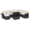 Image de vidaXL - 8-delige - Loungeset - met - kussens - poly - rattan - zwart