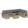 Image de vidaXL - 9-delige - Loungeset - met - kussens - poly - rattan - beige