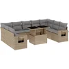 Image de vidaXL - 10-delige - Loungeset - met - kussens - poly - rattan - beige