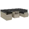 Image de vidaXL - 10-delige - Loungeset - met - kussens - poly - rattan - lichtgrijs