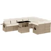 Image de vidaXL - 10-delige - Loungeset - met - kussens - poly - rattan - beige
