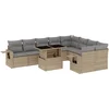 Image de vidaXL - 10-delige - Loungeset - met - kussens - poly - rattan - beige