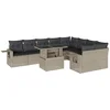 Image de vidaXL - 10-delige - Loungeset - met - kussens - poly - rattan - lichtgrijs