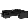 Image de vidaXL - 10-delige - Loungeset - met - kussens - poly - rattan - zwart