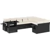 Image de vidaXL - 10-delige - Loungeset - met - kussens - poly - rattan - zwart