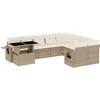 Image de vidaXL - 10-delige - Loungeset - met - kussens - poly - rattan - beige
