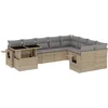 Image de vidaXL - 10-delige - Loungeset - met - kussens - poly - rattan - beige