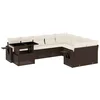 Image de vidaXL - 10-delige - Loungeset - met - kussens - poly - rattan - bruin