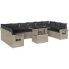 Image de vidaXL - 11-delige - Loungeset - met - kussens - poly - rattan - lichtgrijs