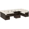 Image de vidaXL - 11-delige - Loungeset - met - kussens - poly - rattan - bruin