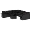 Image de vidaXL - 11-delige - Loungeset - met - kussens - poly - rattan - zwart