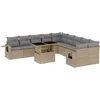 Image de vidaXL - 11-delige - Tuinset - met - kussens - poly - rattan - beige