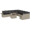 Image de vidaXL - 11-delige - Loungeset - met - kussens - poly - rattan - lichtgrijs