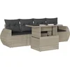 Image de vidaXL - 5-delige - Loungeset - met - kussens - poly - rattan - lichtgrijs