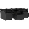 Image de vidaXL - 7-delige - Loungeset - met - kussens - poly - rattan - zwart
