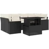 Image de vidaXL - 7-delige - Loungeset - met - kussens - poly - rattan - zwart