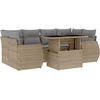 Image de vidaXL - 7-delige - Loungeset - met - kussens - poly - rattan - beige
