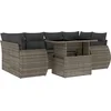 Image de vidaXL - 7-delige - Loungeset - met - kussens - poly - rattan - grijs