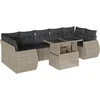 Image de vidaXL - 8-delige - Loungeset - met - kussens - poly - rattan - lichtgrijs