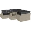 Image de vidaXL - 9-delige - Loungeset - met - kussens - poly - rattan - lichtgrijs