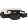 Image de vidaXL - 6-delige - Loungeset - met - kussens - poly - rattan - zwart