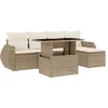 Image de vidaXL - 6-delige - Loungeset - met - kussens - poly - rattan - beige