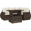 Image de vidaXL - 5-delige - Loungeset - met - kussens - poly - rattan - bruin