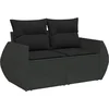 Image de vidaXL - 6-delige - Loungeset - met - kussens - poly - rattan - zwart