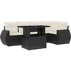 Image de vidaXL - 6-delige - Loungeset - met - kussens - poly - rattan - zwart