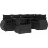 Image de vidaXL - 6-delige - Loungeset - met - kussens - poly - rattan - zwart