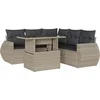 Image de vidaXL - 6-delige - Loungeset - met - kussens - poly - rattan - lichtgrijs