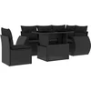 Image de vidaXL - 6-delige - Loungeset - met - kussens - poly - rattan - zwart