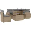 Image de vidaXL - 6-delige - Loungeset - met - kussens - poly - rattan - beige