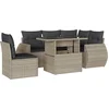 Image de vidaXL - 6-delige - Loungeset - met - kussens - poly - rattan - lichtgrijs