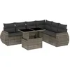 Image de vidaXL - 7-delige - Loungeset - met - kussens - poly - rattan - grijs