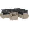Image de vidaXL - 7-delige - Loungeset - met - kussens - poly - rattan - lichtgrijs