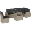 Image de vidaXL - 7-delige - Loungeset - met - kussens - poly - rattan - lichtgrijs