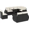 Image de vidaXL - 9-delige - Loungeset - met - kussens - poly - rattan - zwart