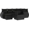 Image de vidaXL - 7-delige - Loungeset - met - kussens - poly - rattan - zwart