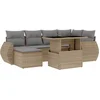 Image de vidaXL - 7-delige - Loungeset - met - kussens - poly - rattan - beige