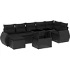 Image de vidaXL - 8-delige - Loungeset - met - kussens - poly - rattan - zwart