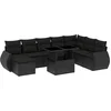 Image de vidaXL - 9-delige - Loungeset - met - kussens - poly - rattan - zwart