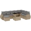 Image de vidaXL - 9-delige - Loungeset - met - kussens - poly - rattan - beige