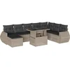 Image de vidaXL - 9-delige - Loungeset - met - kussens - poly - rattan - lichtgrijs