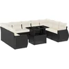 Image de vidaXL - 10-delige - Loungeset - met - kussens - poly - rattan - zwart