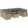 Image de vidaXL - 10-delige - Loungeset - met - kussens - poly - rattan - beige