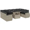 Image de vidaXL - 10-delige - Loungeset - met - kussens - poly - rattan - lichtgrijs