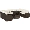 Image de vidaXL - 10-delige - Loungeset - met - kussens - poly - rattan - bruin