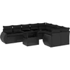 Image de vidaXL - 10-delige - Loungeset - met - kussens - poly - rattan - zwart